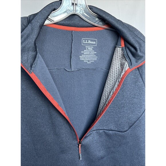 L.L. Bean Mountain Fleece Lined 1/2 Zip Pullover Size Large Blue Red Lightweight - Picture 6 of 7